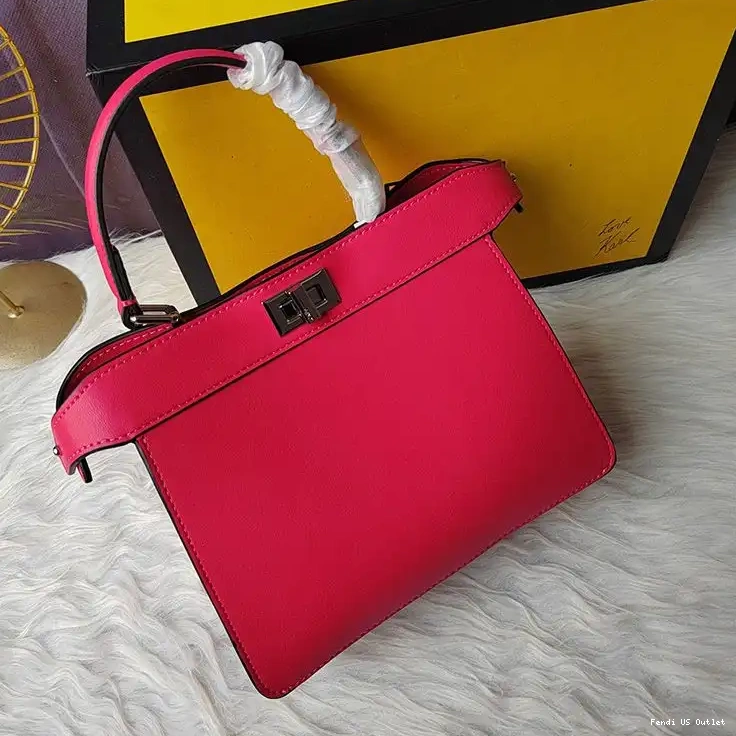 Vintage HOT Leather Fendi In Bag ISeeU Peekaboo Nappa Rose Petite 0602